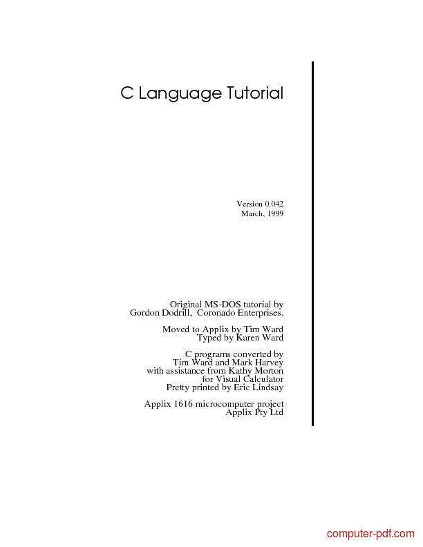 c language tutorial pdf download